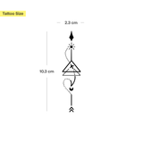 Flugzeug mit Sonne und Mond mit Pfeil Tattoo