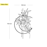 Großer Mond mit Blumen Tattoo