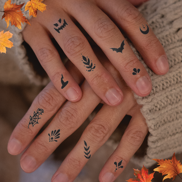 Kleine Halloween Finger Tattoos