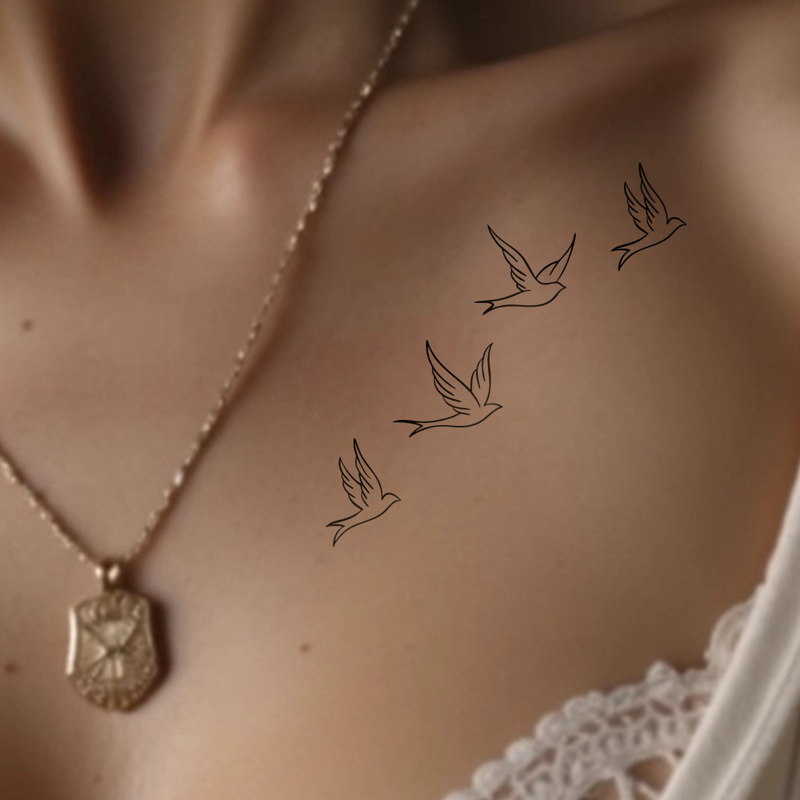 fliegende Vögel Tattoo