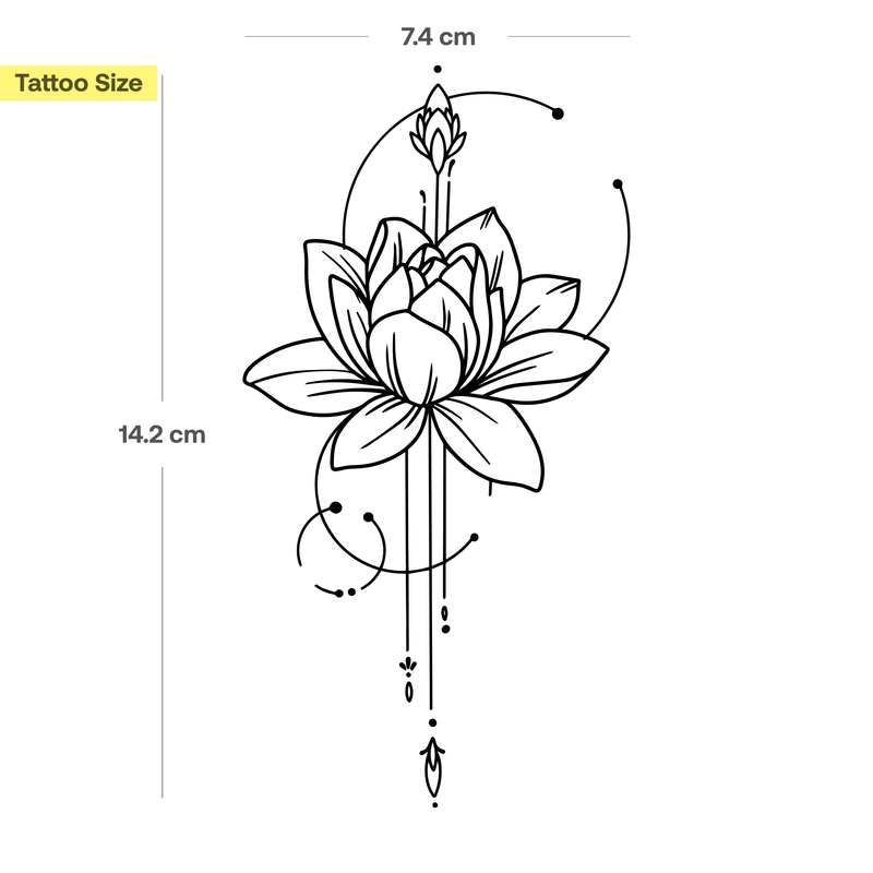 Lotus mit Ornamenten Tattoo