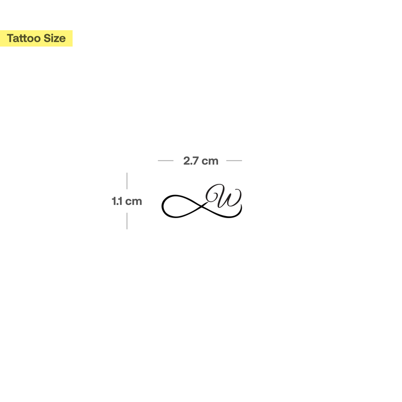 Unendlichzeichen mit Initialen Tattoo (A-Z)