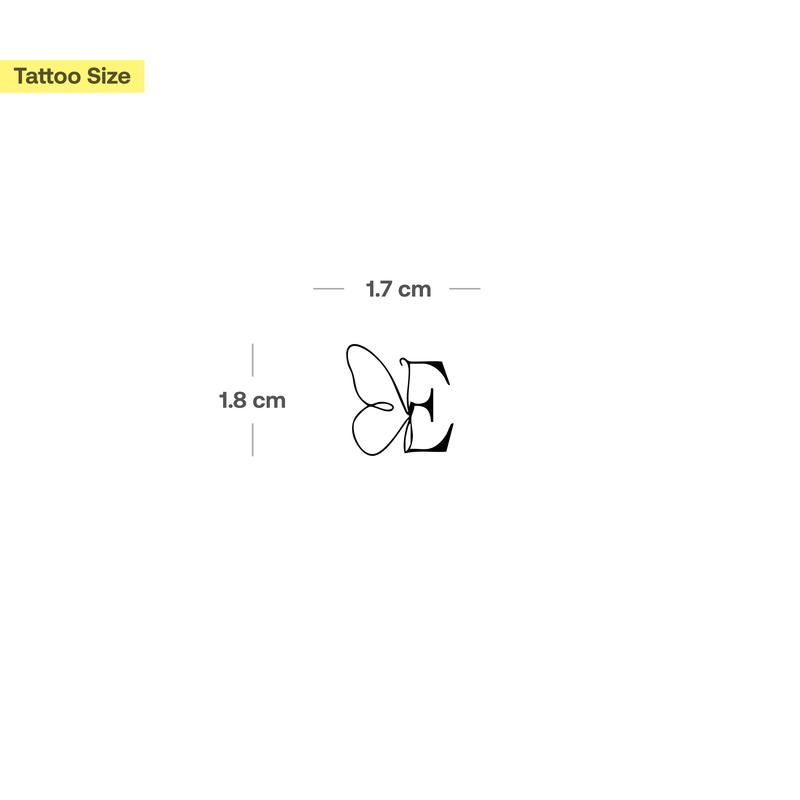 Schmetterling mit Initialen Tattoo (A-Z)